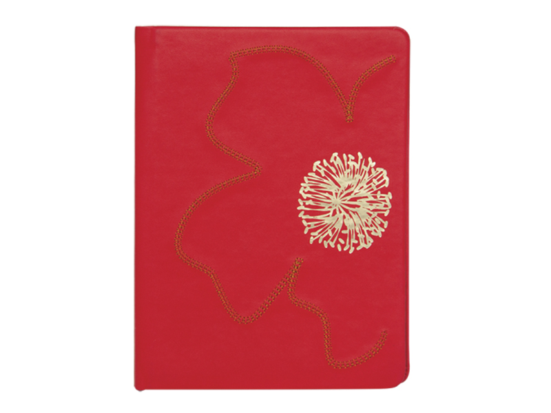 Щоденник недатований А5 FIORE 288стор., з декором, кремовий блок (лінія), червоний