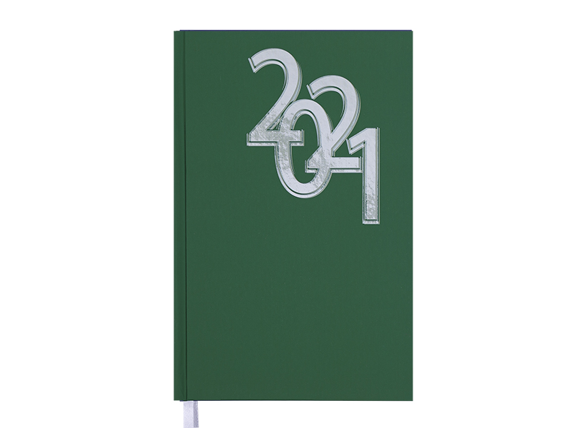 Щоденник датований А5 OFFICE 336стор., білий блок (лінія), зелений