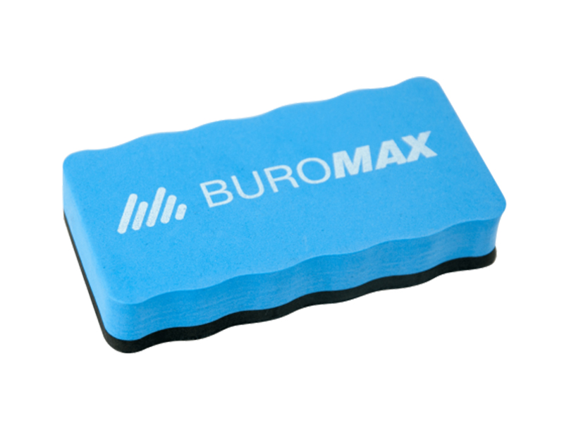 Губка для сухої очистки маркерної дошки (110х58х21мм) Buromax магнітна, синій
