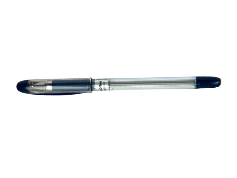 Ручка кулькова синя 0,7мм на масляній основі Buromax MaxOFFICE, корпус прозорий