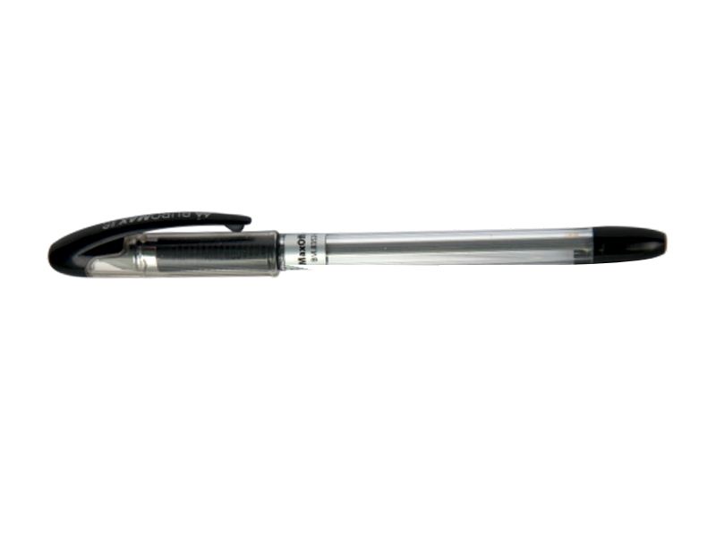 Ручка кулькова чорна 0,7мм на масляній основі Buromax MaxOFFICE, корпус прозорий