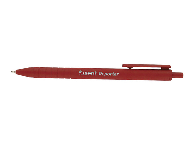 Ручка шариковая автоматическая красная 0,7мм на масляной основе Axent Reporter