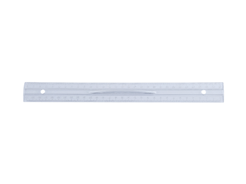 Лінійка 30см пластикова тонована ZiBi (см/мм) з тримачем, білий