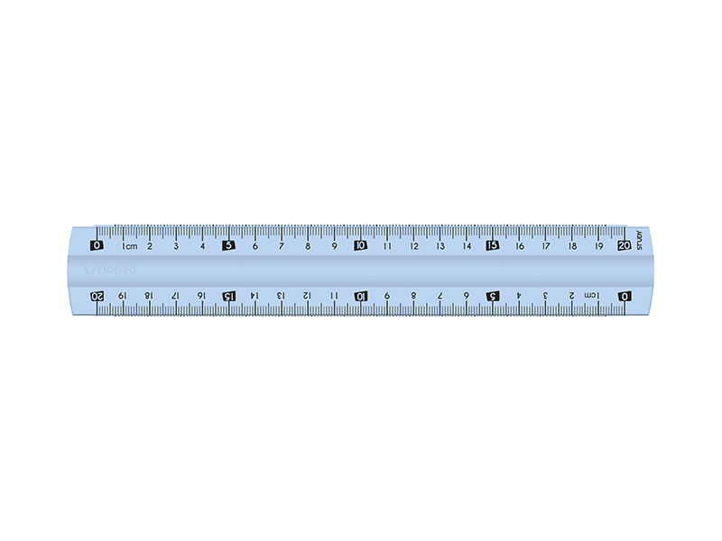 Лінійка 20см пластикова напівпрозора MAPED STUDY UNBREAKABLE (см/мм), асорті