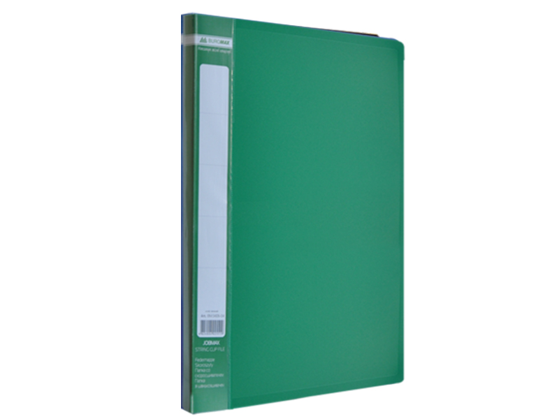 Папка з притиском (Clip-B) А4, пластик 450мкм, Buromax JOBMAX, зелений