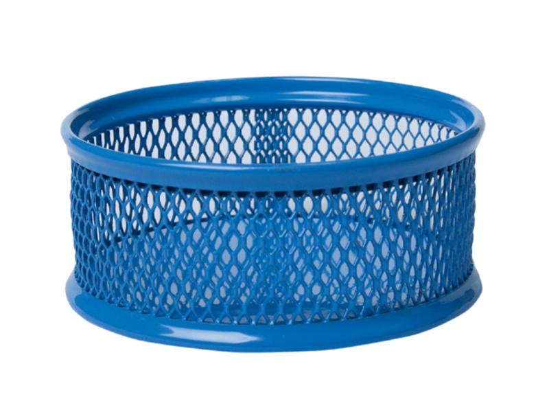 Підставка для скріпок металева (сітка) кругла (d 80х40мм) Buromax, синій