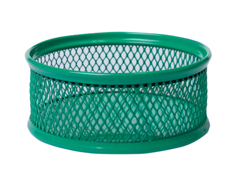 Підставка для скріпок металева (сітка) кругла (d 80х40мм) Buromax, зелений