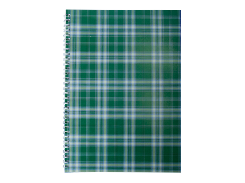 Зошит на пружині А4 48арк "Шотландка", обкл. картон, зелений