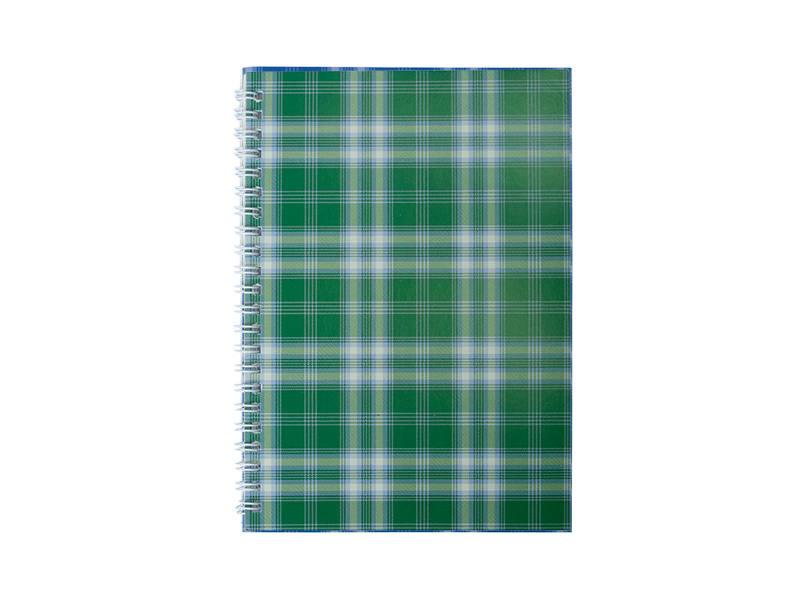 Зошит на пружині А5 48арк "Шотландка", обкл. картон, зелений