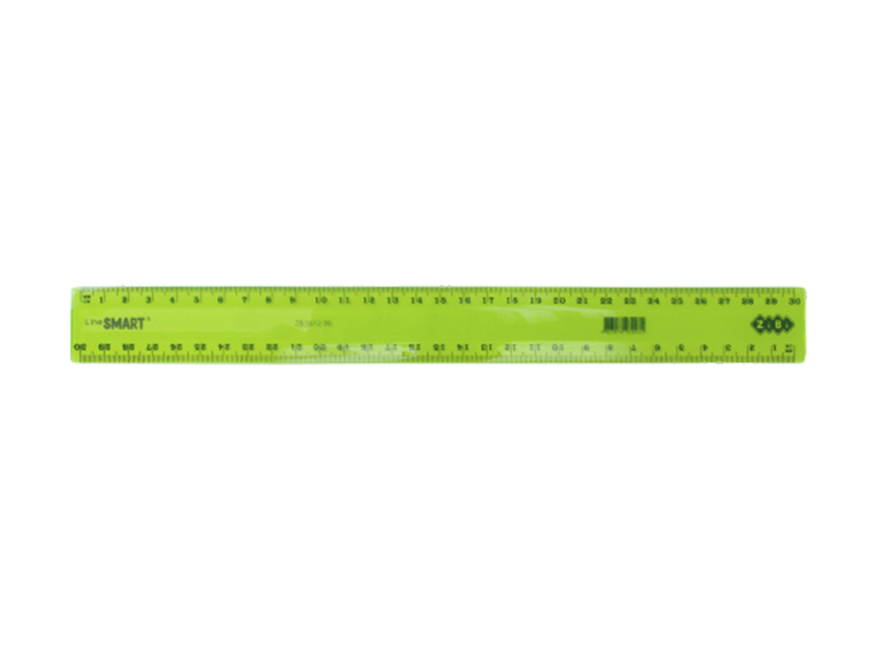 Лінійка 30см пластикова тонована ZiBi, 2 шкали (см/мм), асорті