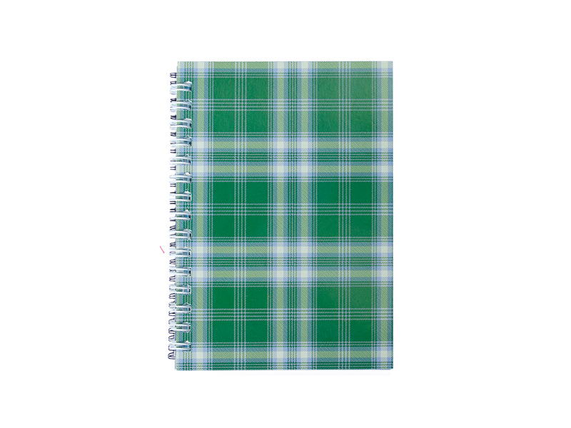 Блокнот А6 на пружині збоку 48арк Шотландка, зелений