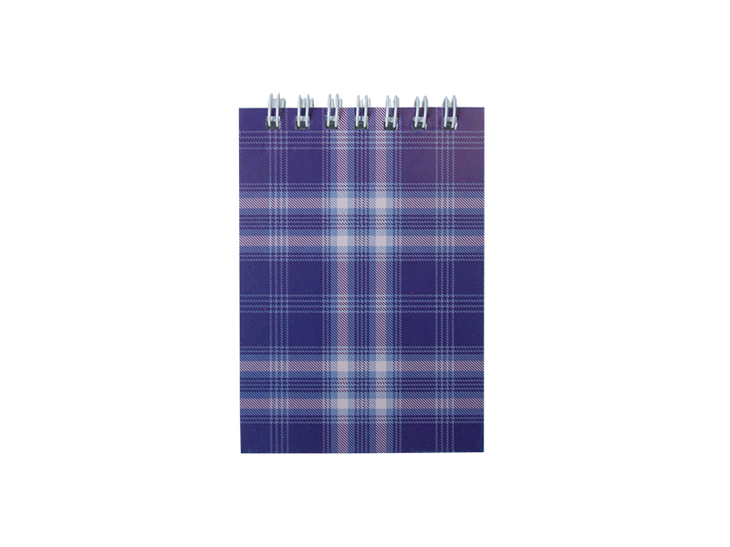 Блокнот А7 на пружині зверху 48арк Шотландка, фіолетовий