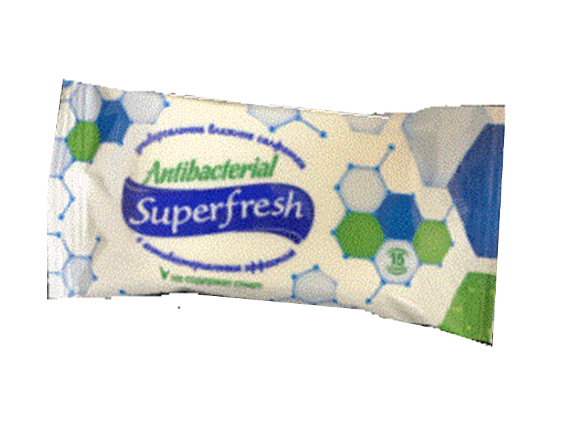 Серветки вологі 15шт Super FRESH антибактеріальні