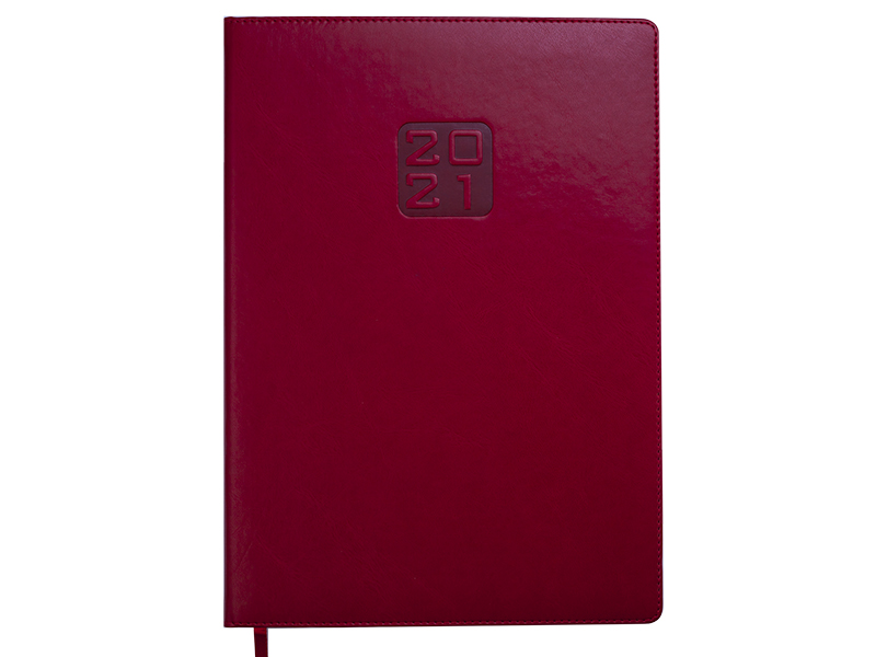 Щоденник датований А4 BRAVO SOFT 336стор., кремовий блок (лінія), червоний