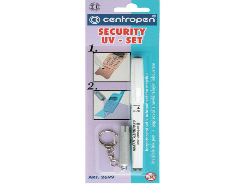 Маркер для прихованого маркування Security UV-Pen Centropen 2699 з ліхтариком, безбарвний слід