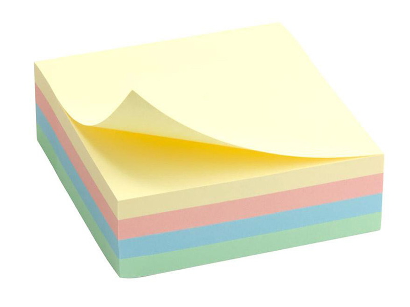 Папір для заміток з клейким шаром 75x75мм 250арк (4 кольори) Delta, пастель Мікс