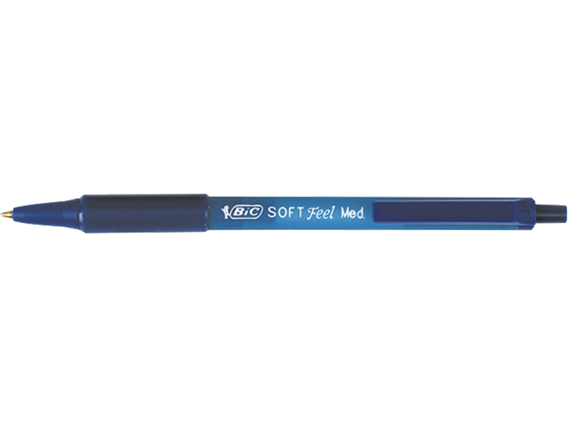 Ручка шариковая автоматическая синяя на масляной основе BIC  SOFT CLIC GRIP