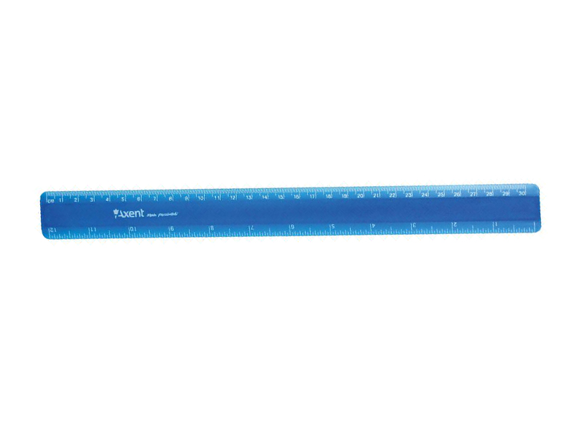 Лінійка 30см пластикова Axent (см/дюйм) матова, синя