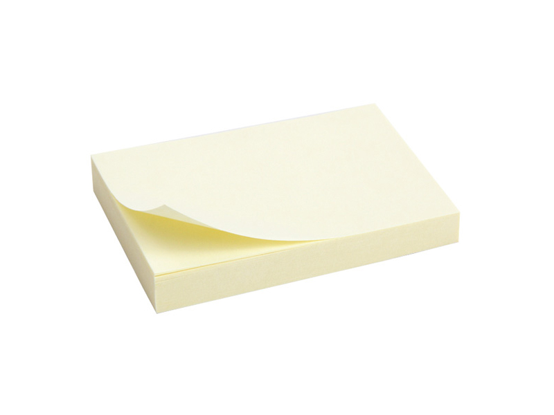 Папір для заміток з клейким шаром 50x75мм 100арк Axent, жовтий