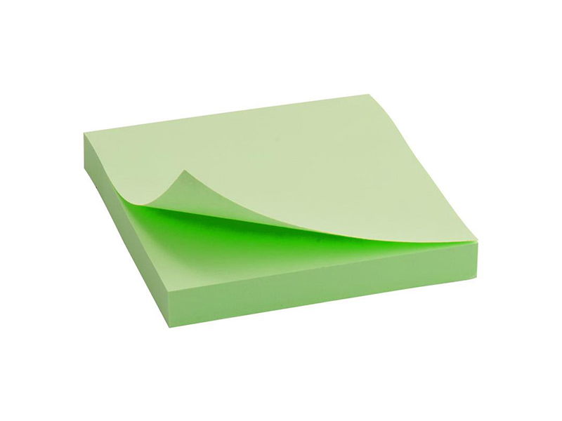 Папір для заміток з клейким шаром 75x75мм 100арк Delta, зелений