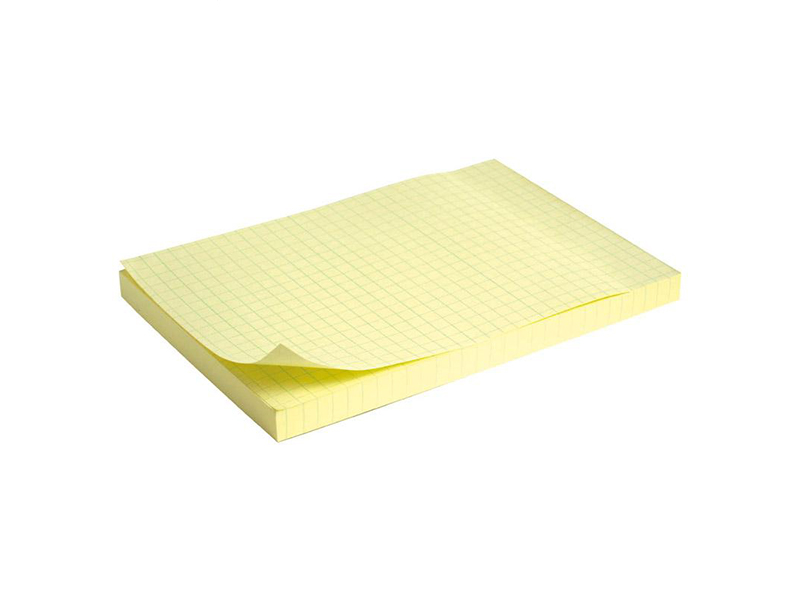 Папір для заміток з клейким шаром 100x150мм 100арк Delta, в клітинку жовтий