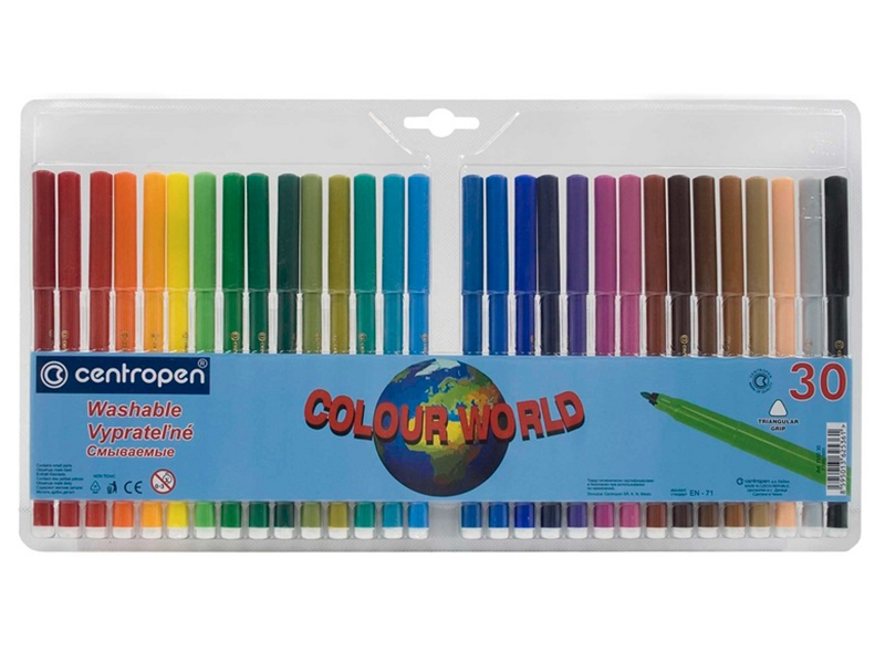 Фломастери 30 кольорів CENTROPEN Color World