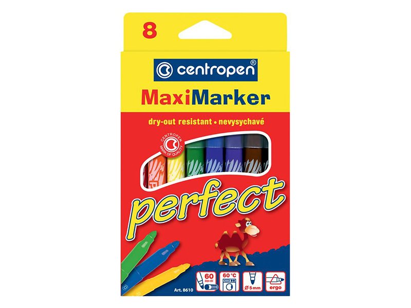 Фломастери 8 кольорів CENTROPEN Perfect Maxi