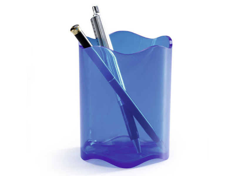 Підставка для ручок пластикова на 1відд. Trend, тонований блакитний