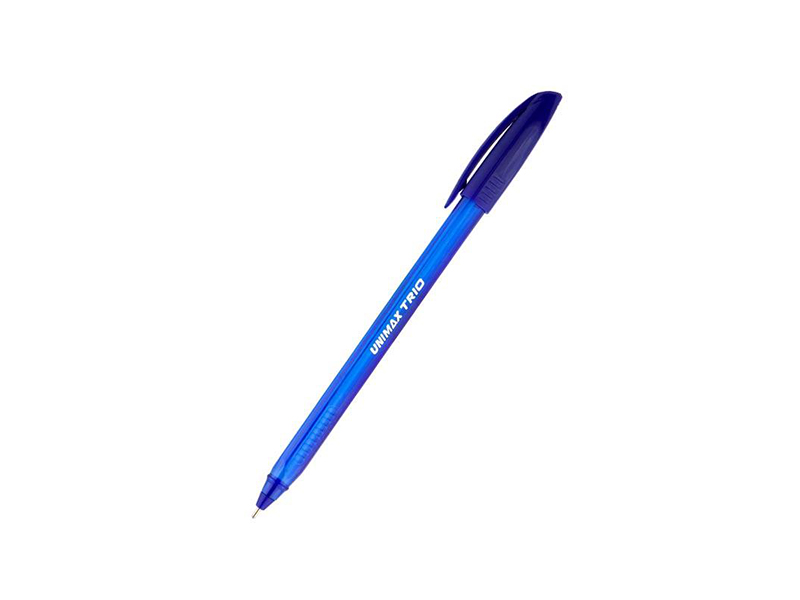 Ручка шариковая синяя 0,7мм "TRIO" одноразовая, корпус синий
