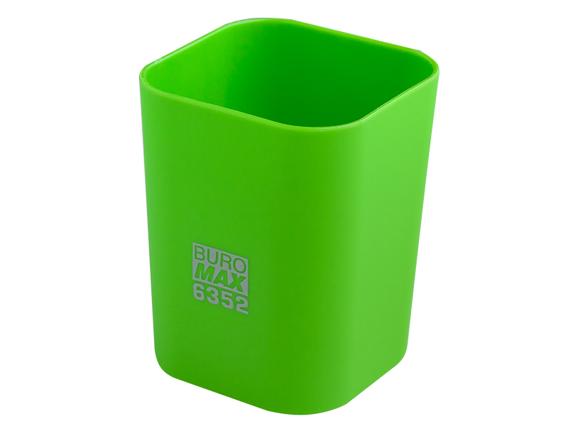 Підставка для ручок пластикова на 1відд. квадратна Rubber touch, світло-зелений