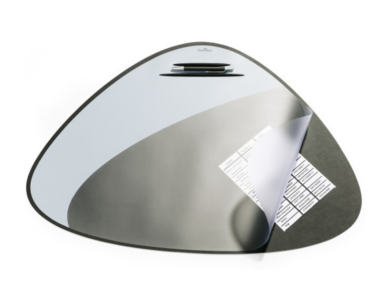 Покриття на стіл з ПВХ 510 х 690 мм 2-шарове з прозорим верхом, чорно-сірий Durable VEGAS