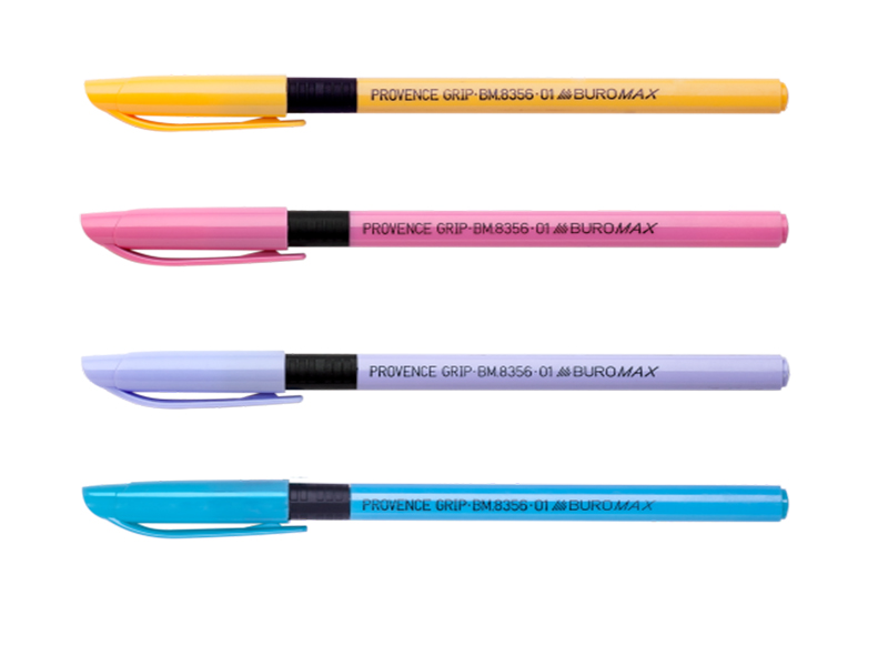 Ручка шариковая синяя 0,5мм на масляной основе Buromax Provence Grip
