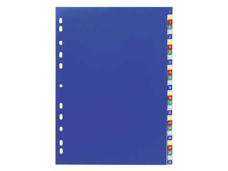 Розділювач пластиковий А4 31шт, кольоровий цифровий Durable