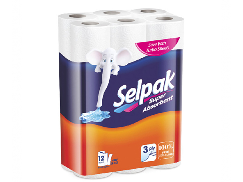 Рушники паперові в рулоні целюлозні 2шар/80відр. (8рул) SELPAK Pro Exstra 32661120, білі