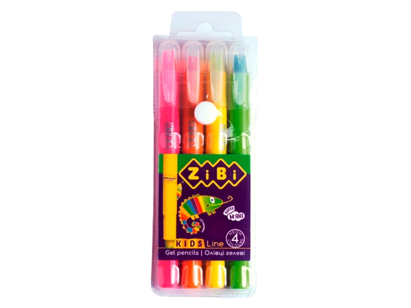 Олівці пастельні з кремовою текстурою 4 кольора неон ZiBi JUMBO Kids line