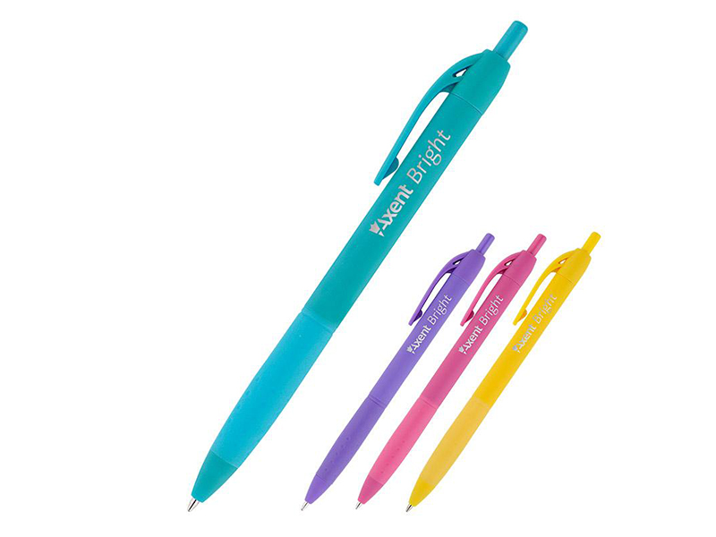 Ручка шариковая синяя 0,7мм Axent Bright 