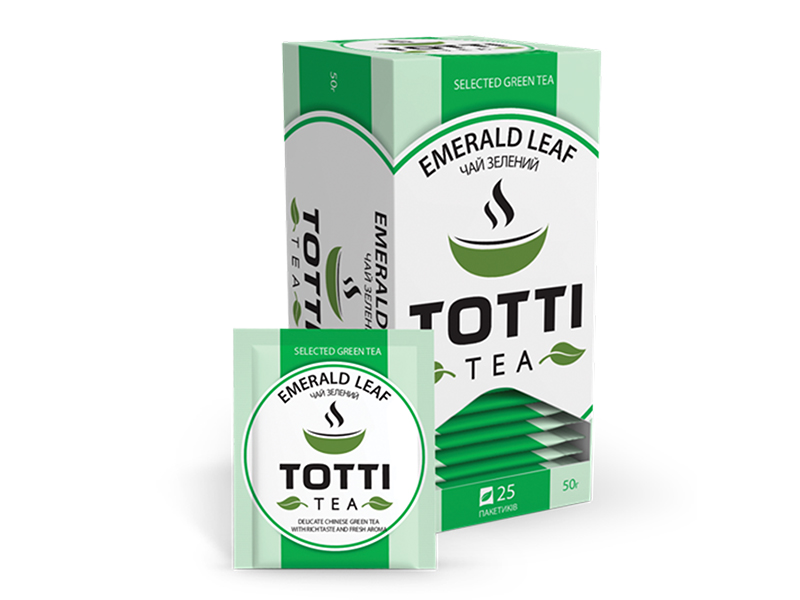 Чай зеленый пакетированный TOTTI  25пак Изумрудный лист