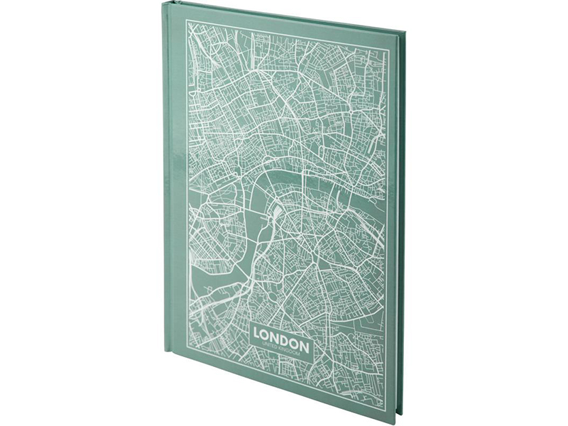 Книга канцелярська А4 96арк, клітинка, тверда обкл. "Maps London" Axent, бірюзовий