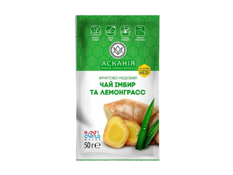 Чай фруктово-медовий пастоподібний пакетований Асканія, Імбир и лемонграсс