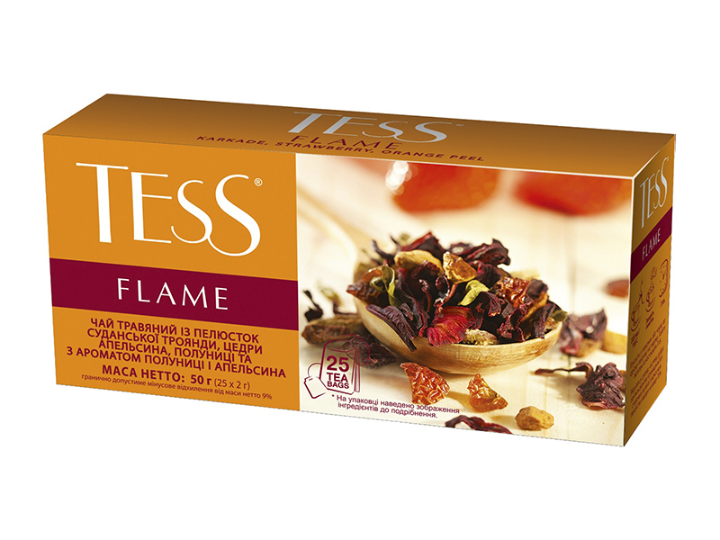 Чай фруктовий пакетований Tess  25пак Flame