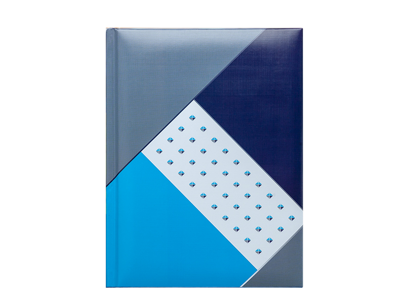 Записна книжка А5 BUROMAX "FUSION" 80арк., тверда обкл., білий блок (клітинка), синій