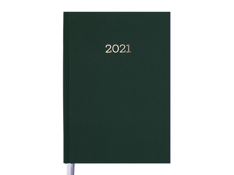 Щоденник датований А5 MONOCHROME 336стор., білий блок (лінія), зелений