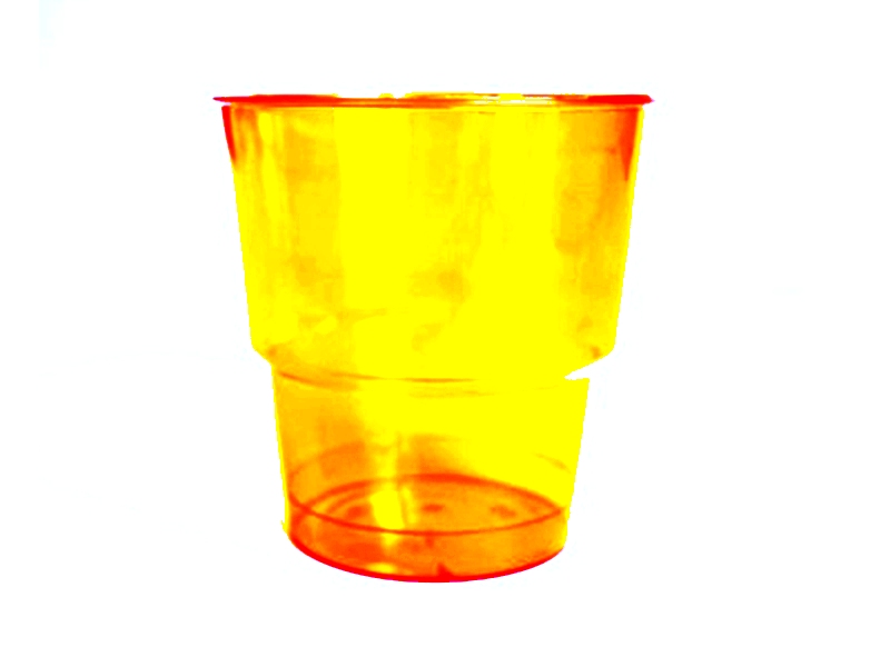 Стакан пластиковий склоподібний 200мл 25шт (мітка- 200), жовтий