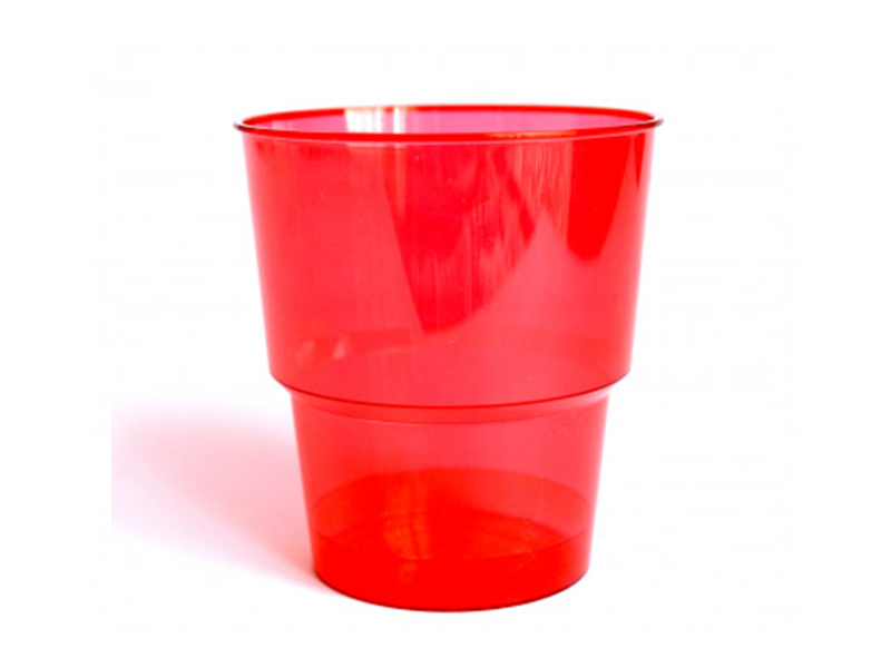 Стакан пластиковий склоподібний 200мл 25шт (мітка- 200), червоний
