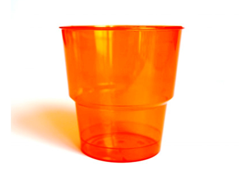 Стакан пластиковий склоподібний 200мл 25шт (мітка- 200), помаранчевий