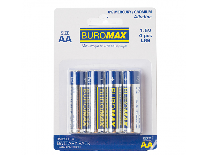 Батарейка АА (LR6) BUROMAX алкалінова 4шт