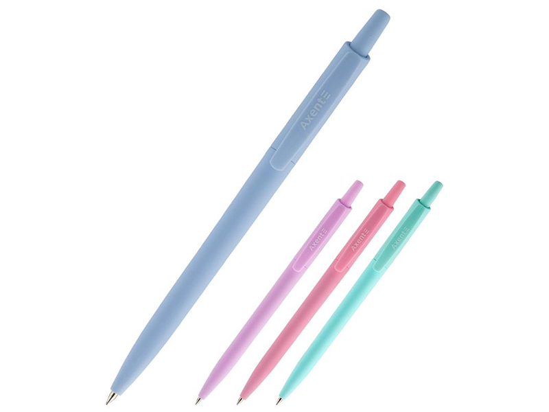 Ручка шариковая автоматическая синяя 0,5мм, Axent Allegro Pastelini