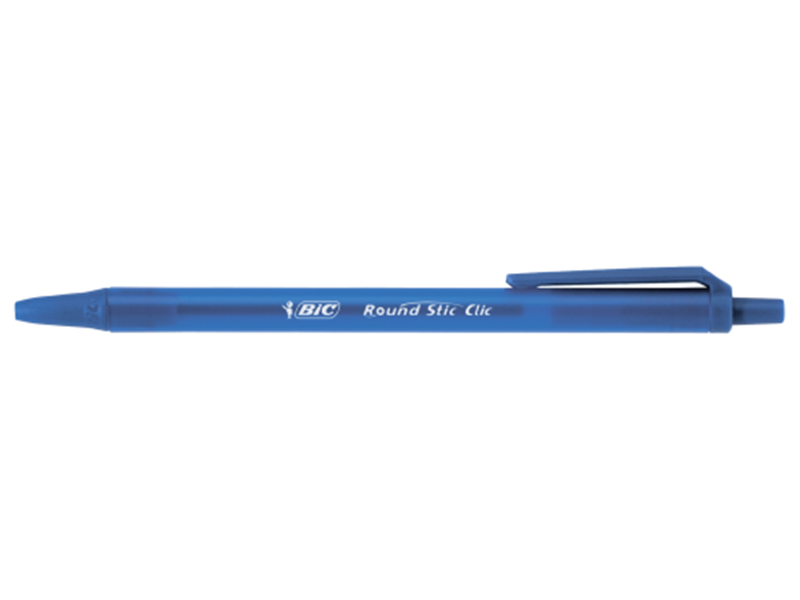Ручка шариковая автоматическая синяя на масляной основе BIC "ROUND STIC CLIC"