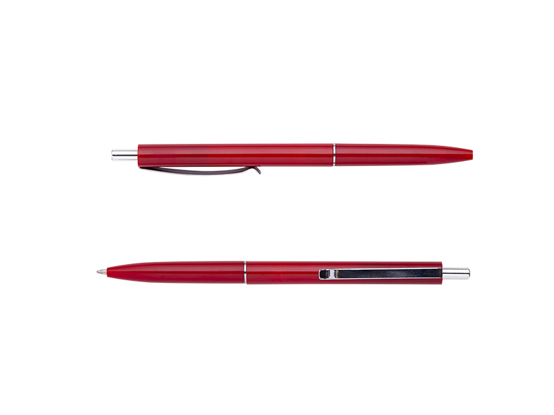 Ручка кулькова автоматична синя 1,0мм ВМ8239-05, червоний корпус