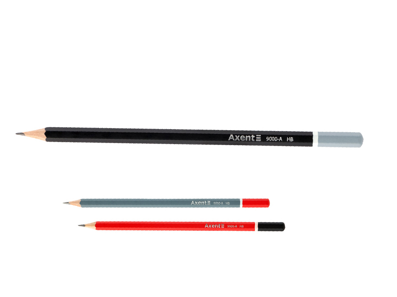 Олівець графітовий HB без ластика Axent, матовий кольоровий лак